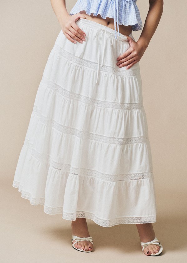 Ophelia Midi Skirt - White