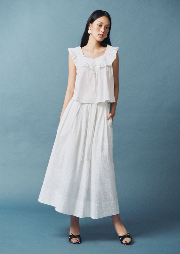 Tullberry Midaxi Skirt - White