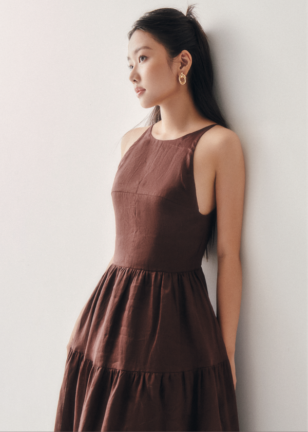 Layla Midi Dress - Dark Chocolate Layla Midi Dress - Dark Chocolate