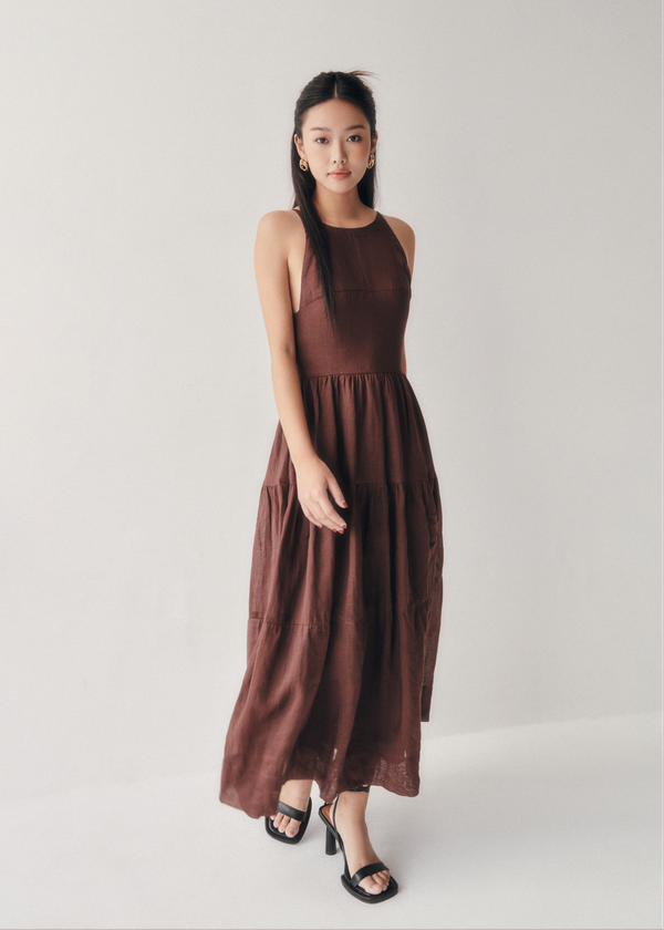 Layla Midi Dress - Dark Chocolate Layla Midi Dress - Dark Chocolate