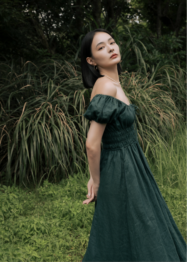 Mia Midi Dress - Emerald Green