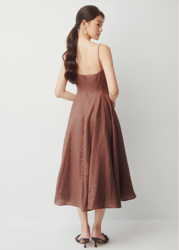 Renne Midi Dress - Coffee
