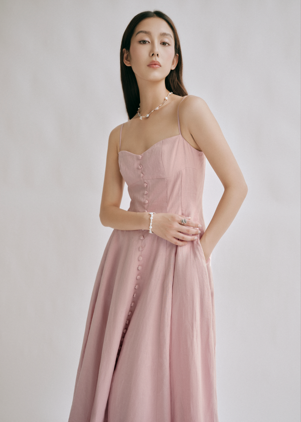 Renne Midi Dress - Powder