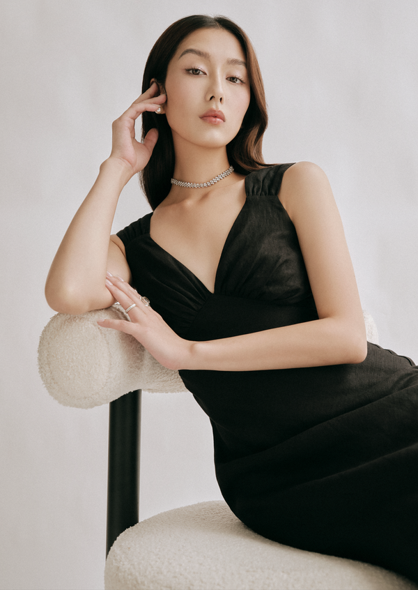 Beatrice Midi Dress - Black