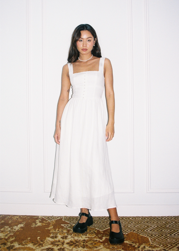 Julian Midi Dress - White