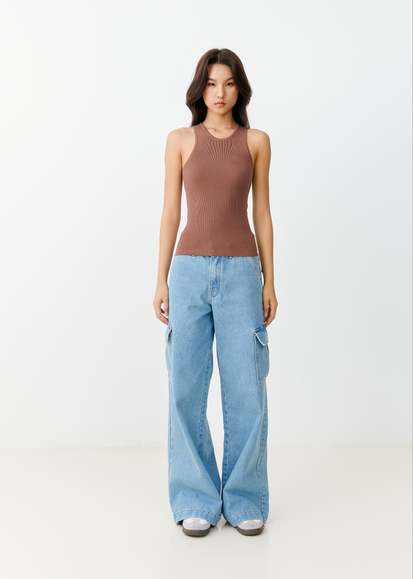 Zoey Racer Top - Mocha Zoey Racer Top - Mocha