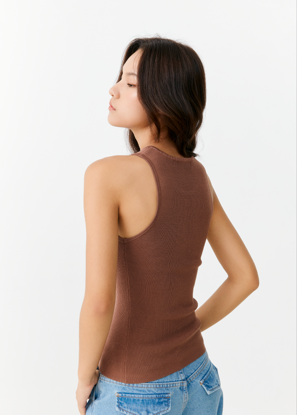 Zoey Racer Top - Mocha Zoey Racer Top - Mocha
