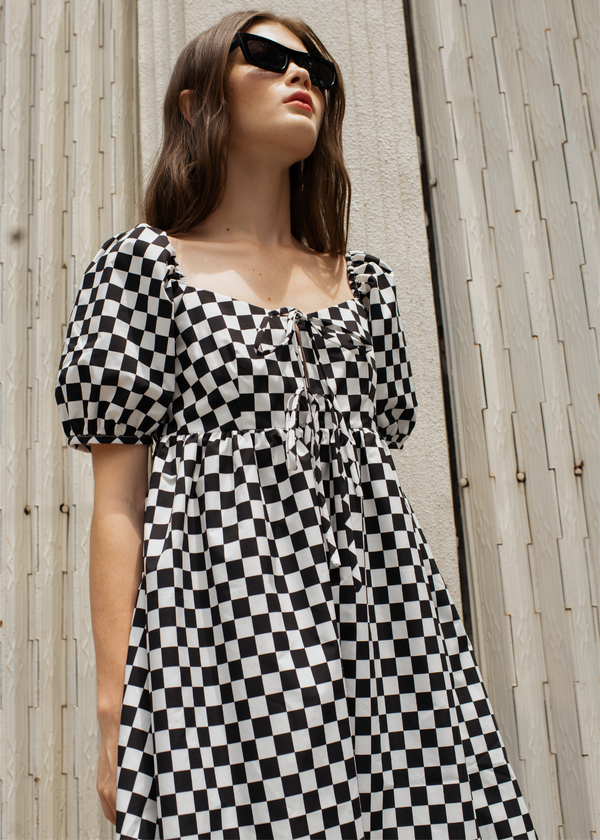 Loulou Mini Dress - Checked Loulou Mini Dress - Checked