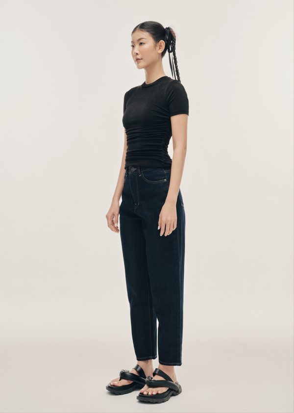 May Tapered Ankle Jeans - Dark Indigo