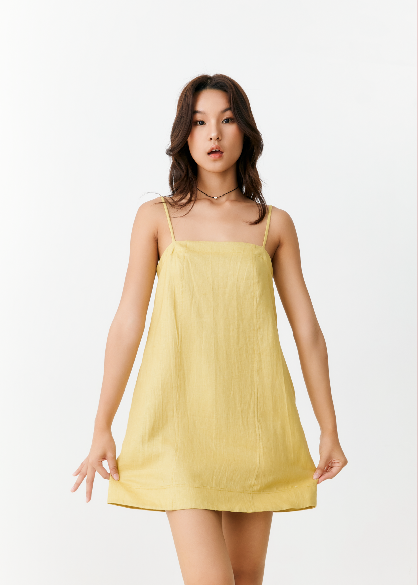 Delilah Mini Dress - Chartreuse | Caramel Monster