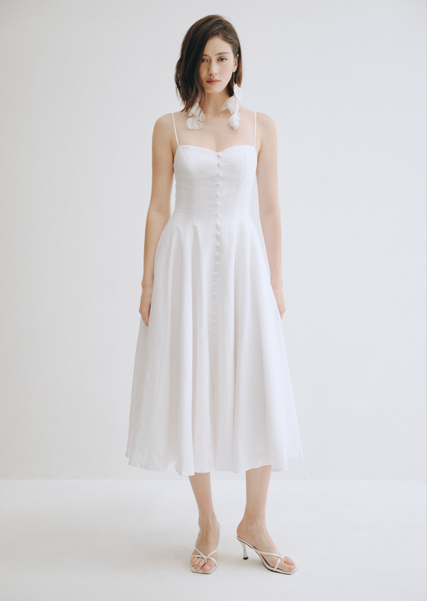 Renne Midi Dress - White