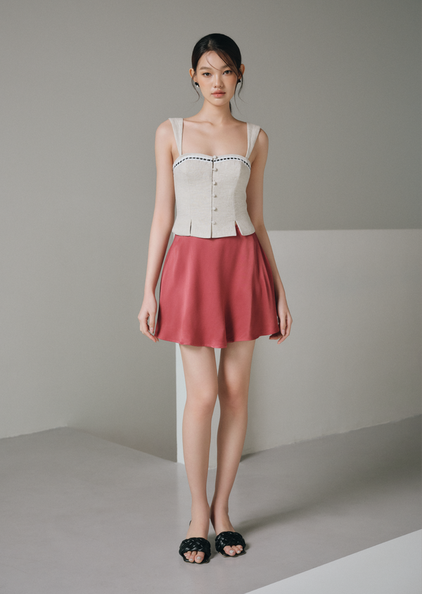 Fior Mini Skirt - Wine