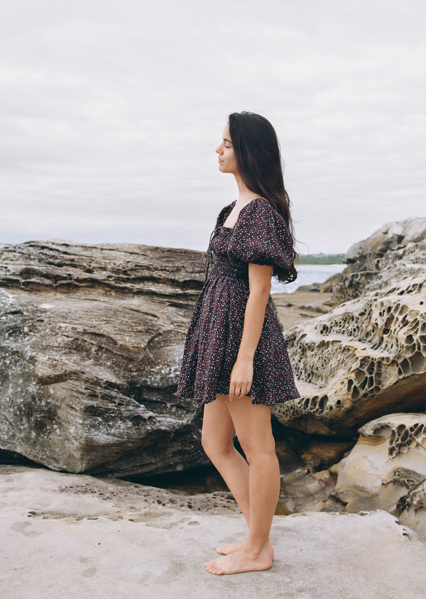 Sunday Mini Dress - Flowermarket In Midnight Sunday Mini Dress - Flowermarket In Midnight