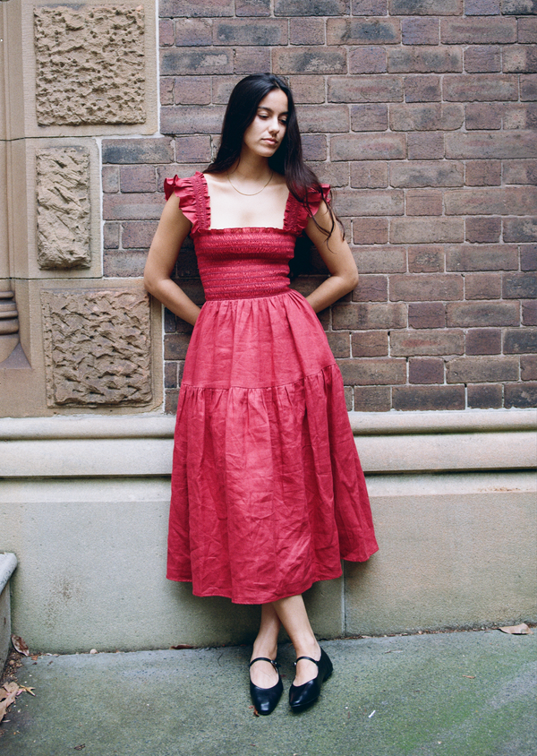 Hilton Midi Dress - Burgundy