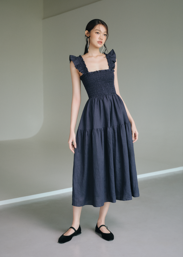 Hilton Midi Dress - Navy