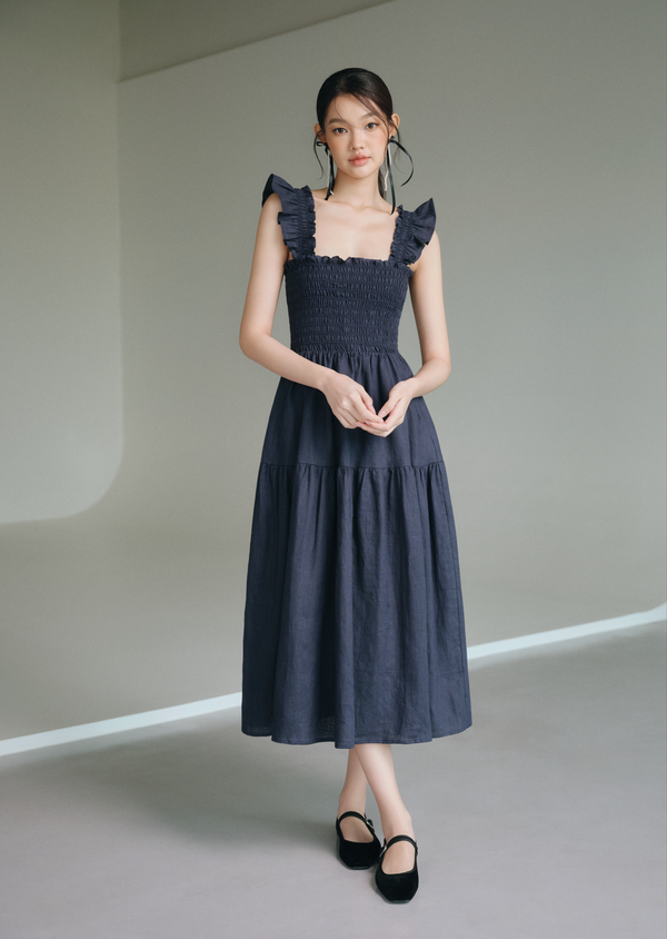 Hilton Midi Dress - Navy